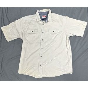 Wrangler Flex For Comfort Mens Short Sleeve Button Down Collar Shirt Size Large